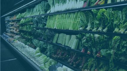 Vegetable aisle at grocery store