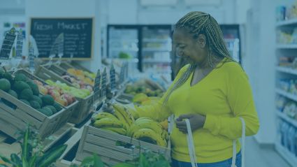 Woman grocery shopping