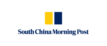 A logo for South China Morning Post, who is a sponsor for the Milken Institute's Global Investors Symposium Hong Kong