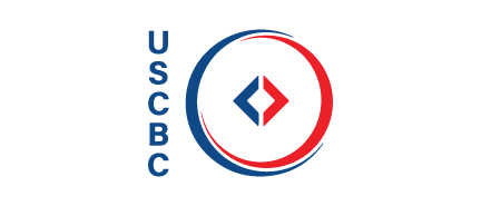 A logo for USCBC, who is a sponsor for the Milken Institute's Global Investors Symposium Hong Kong