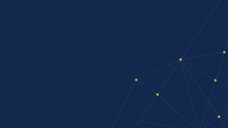 Navy background with graphic of gray lines connected by yellow dots