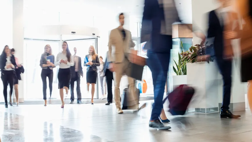 blurry photo of people walking