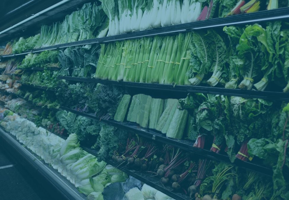 Vegetable aisle at grocery store