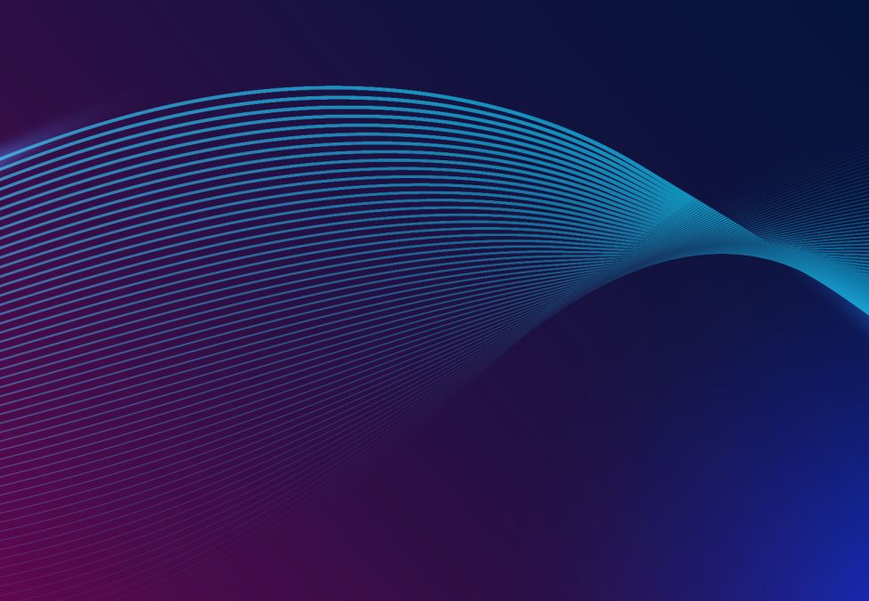 Blue lines flowing across a purple background.